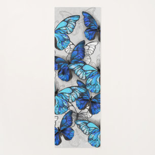 Samenstelling van witte en blauwe vlinders yogamat