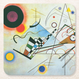 Samenstelling VIII door Wassily Kandinsky Vierkante Kartonnen Onderzetter