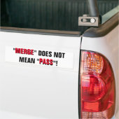 Samenvoeging betekent niet dat er een pas moet kom bumpersticker (Op Truck)
