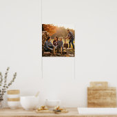 Samenwerken aan Stack Wood Poster (Keuken)