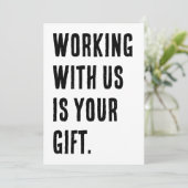 Samenwerken met ons is jouw cadeau Funny collega Kaart (Staand voorkant)