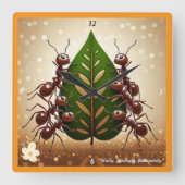 "Samenwerkend succes" Vierkante Klok (Voorkant)