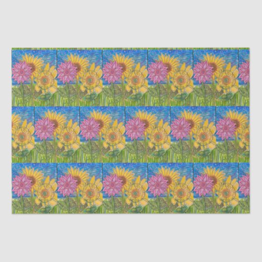 Samenwerking op het gebied van zonnebloemen tissuepapier (Voorkant)