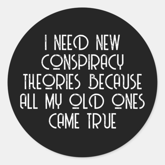 Samenzweringstheorist Ronde Sticker (Voorkant)