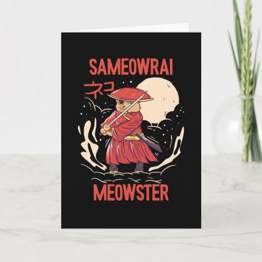 Sameowrai Meowster Cat Samurai Kaart (Voorkant)