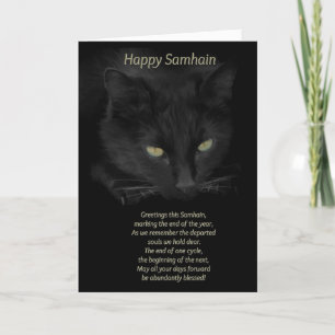 Samhain Black Cat Blessings Happy Samhain Celtic Kaart