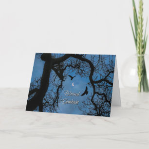 Samhain Blessings, Raven, Crescent Moon en Oak Kaart