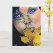 Samhain carte beauté fée (Fleur jaune)