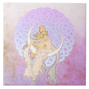 Samhain Groeten Lunar Goddess Keramische Tegel Tegeltje