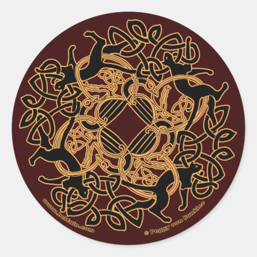 Samhain Keltische Katten Knotwork Stickers (Voorkant)