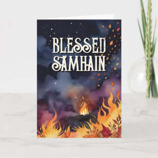 Samhain Night Herfst Forest Pagan Bonfire Hallowee Kaart
