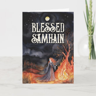 Samhain Night Herfst Forest Pagan Bonfire Hallowee Kaart