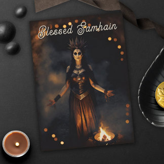 Samhain Pagan Witch Blessed Halloween Fall Night Kaart