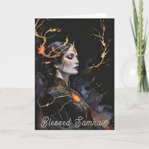 Samhain Pagan Witch zegende Halloween Herfst Night Kaart