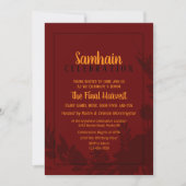 Samhain Party Red Floral Halloween Invitation (Devant)