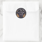 Samhain Pentakel & Herfstpompoenen Heks Ronde Sticker (Tas)
