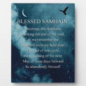 Samhain Raven en Crescent Moon Blessings Decor Fotoplaat (Voorkant)
