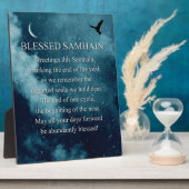 Samhain Raven en Crescent Moon Blessings Decor Fotoplaat (Zijkant)