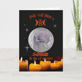 Samhain-schedel en maan kaart