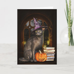 Samhain Witch Kitty Chat Carte de voeux