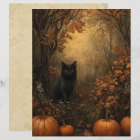 Samhain Zwarte Kat Scrapbook Papier