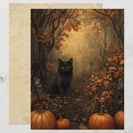 Samhain Zwarte Kat Scrapbook Papier