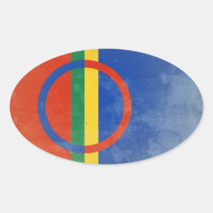 Sami mensen vlaggen ovale sticker