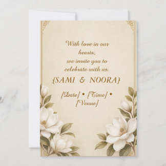 Sami & Nora Elegante Bloemige Trouwuitnodiging Kaart