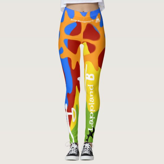 Samiska mönster figuur i många färger leggings (Voorkant)