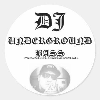 SamixMusic, DJ, UNDERGROUND BASS, www.myspace... Ronde Sticker
