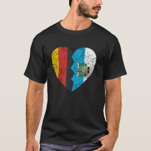 Sammarinese Duitse Vlag Hart Duitsland San Marino T-shirt