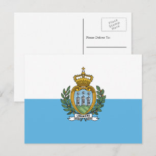 Sammarinese vlag, vlag van San Marino Briefkaart
