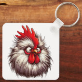 "Sammy Silkie Chicken Face" Aluminum Keychain (Achterkant)