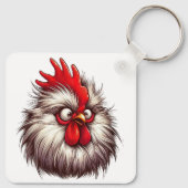 "Sammy Silkie Chicken Face" Aluminum Keychain (Achterkant)