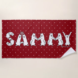 Sammy Spelling in Samoyed Dog Letters Strandlaken