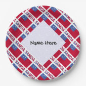 Samoa en Samoan Flag Tiled Personalized Papieren Bordje (Voorkant)