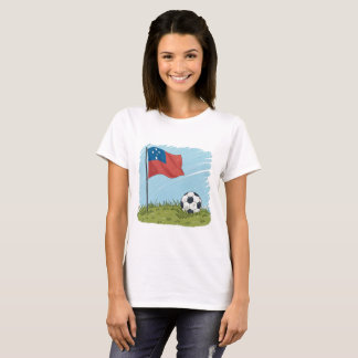 Samoa flag and soccer ball t-shirt