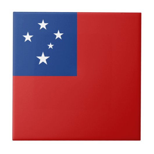 Samoa Flag Ceramic Tegel Tegeltje (Voorkant)