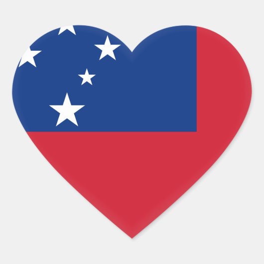Samoa Flag Hart Sticker (Voorkant)