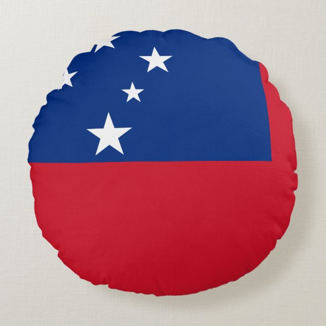 Samoa Flag Rond Kussen (Voorkant)