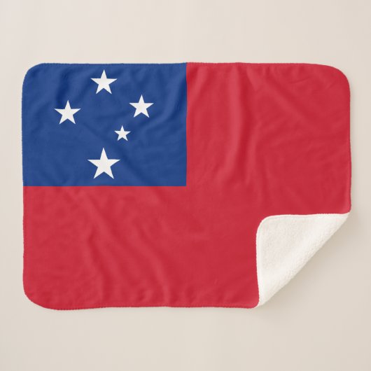 Samoa Flag Sherpa Deken (Voorkant (horizontaal))