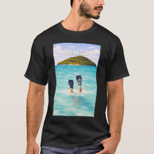 Samoa Illustratie Reis Kunst Vintage T-shirt