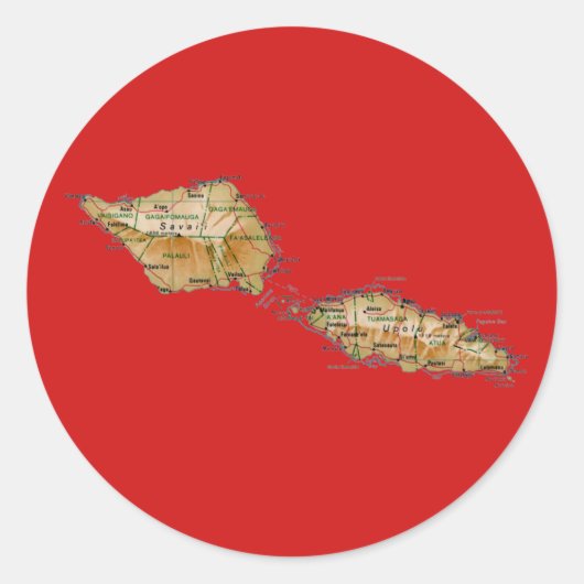 Samoa kaart sticker (Voorkant)
