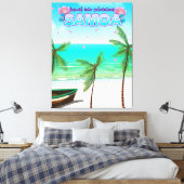 Samoa "reis naar avontuur" reisposter. canvas afdruk (Insitu (Slaapkamer))