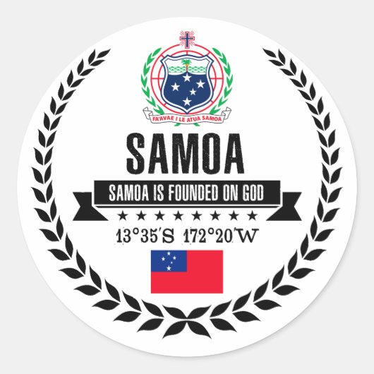 Samoa Ronde Sticker (Voorkant)