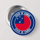 Samoa Round Emblem Ronde Button 7,6 Cm (Voorkant /achterkant)