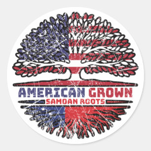 Samoa Samoan US American USA United States Tree Ronde Sticker