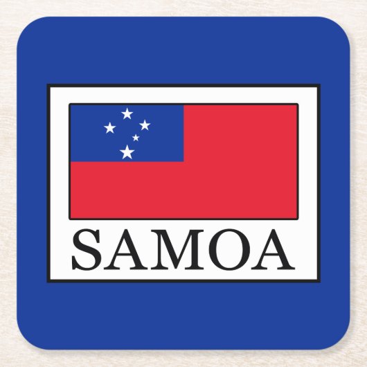 Samoa Vierkante Kartonnen Onderzetter (Voorkant)