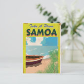 Samoa Vintage Travel Poster Briefkaart (Staand voorkant)