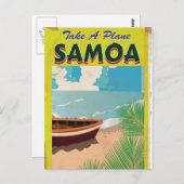 Samoa Vintage Travel Poster Briefkaart (Voorkant / Achterkant)